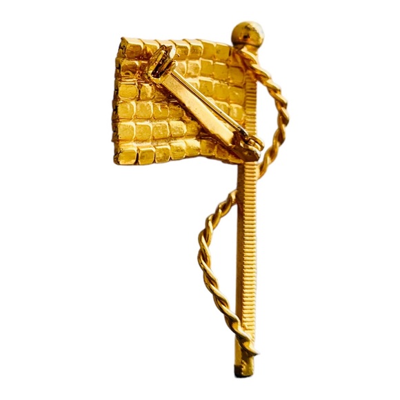 USA Flag Pin Rhinestone Crystal American Flag Brooch - Picture 6 of 9